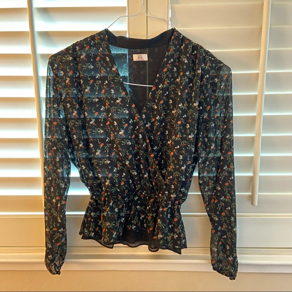 Aritzia Little Moon Lunaria Floral Blouse